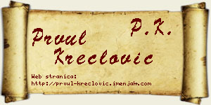 Prvul Kreclović vizit kartica